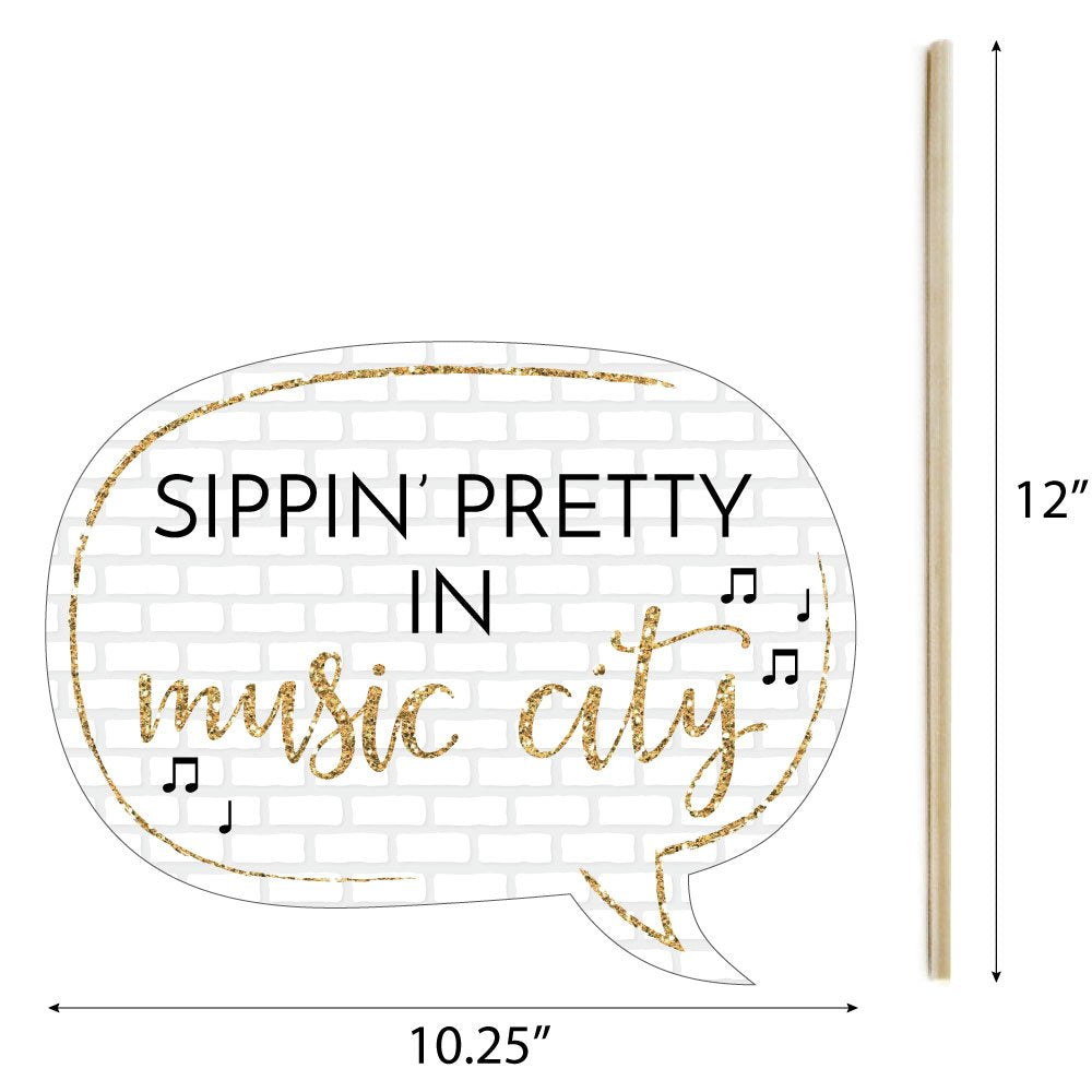 Big Dot Of Happiness Nash Bash - Nashville Bachelorette Party Photo Booth Props Kit - 20 Count